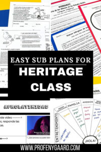 Easy sub plans for heritage class 