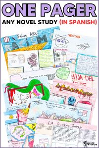 One pager any novel study in Spanish