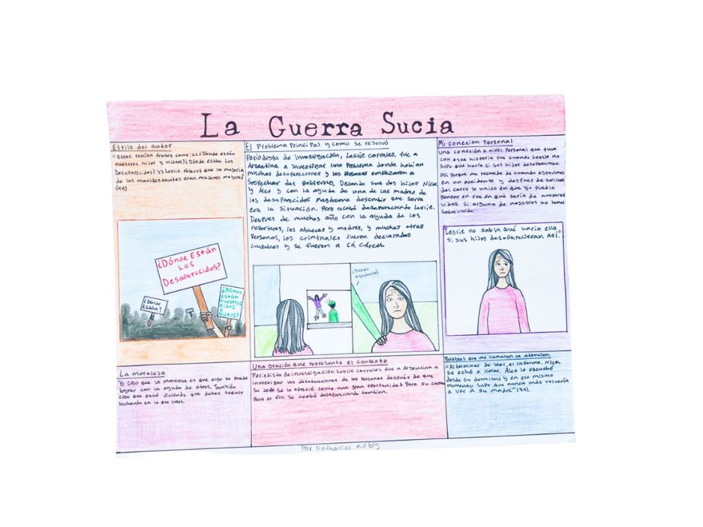 One pager student example for La guerra sucia